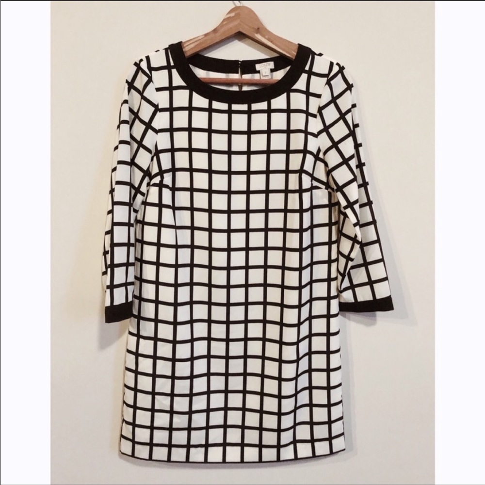 J. Crew Windowpane Shift Dress Size 00